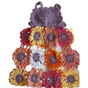 NEW PLANET SEA girl's crochet flower dress in lilac multi